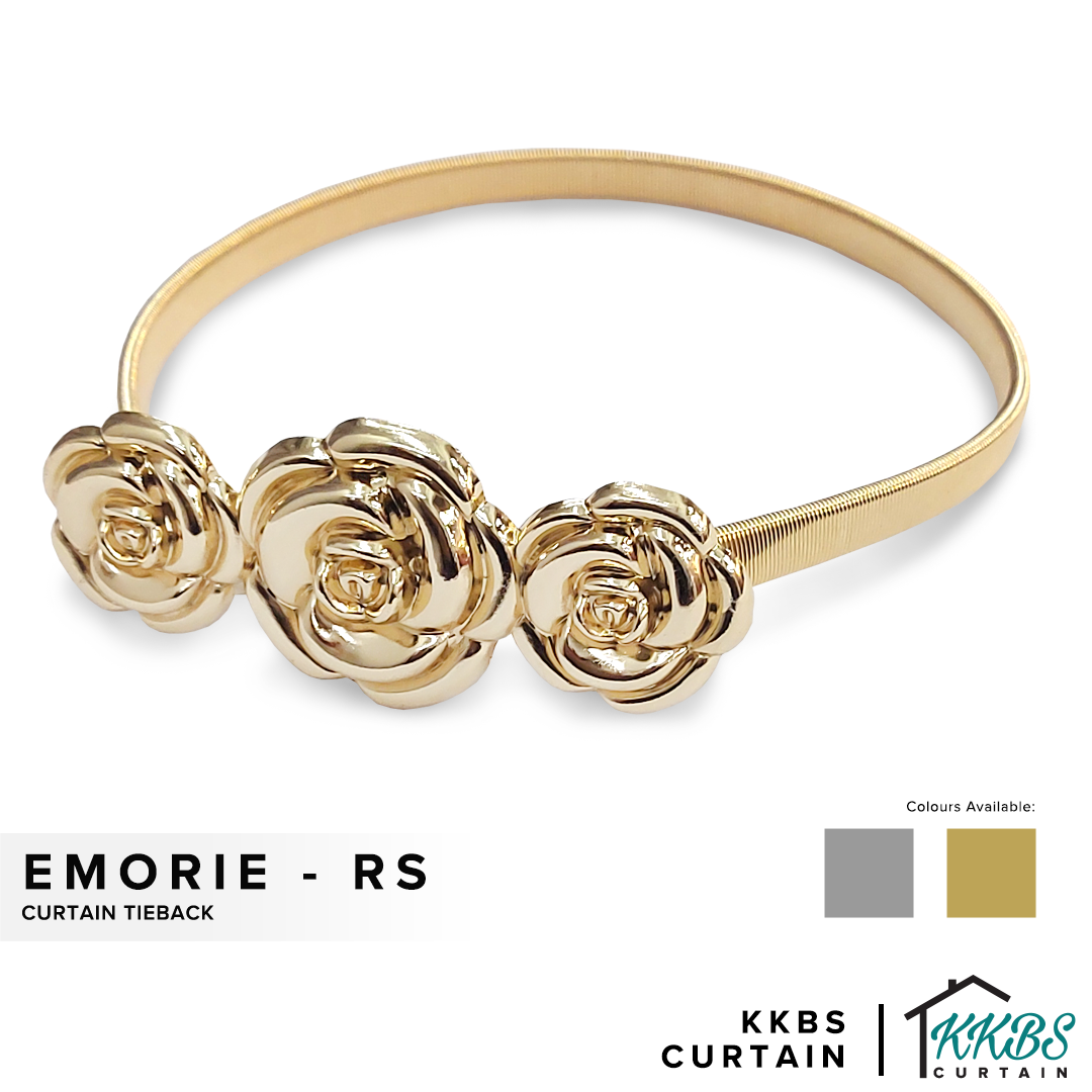 Emorie 玫瑰花设计窗帘绑带
