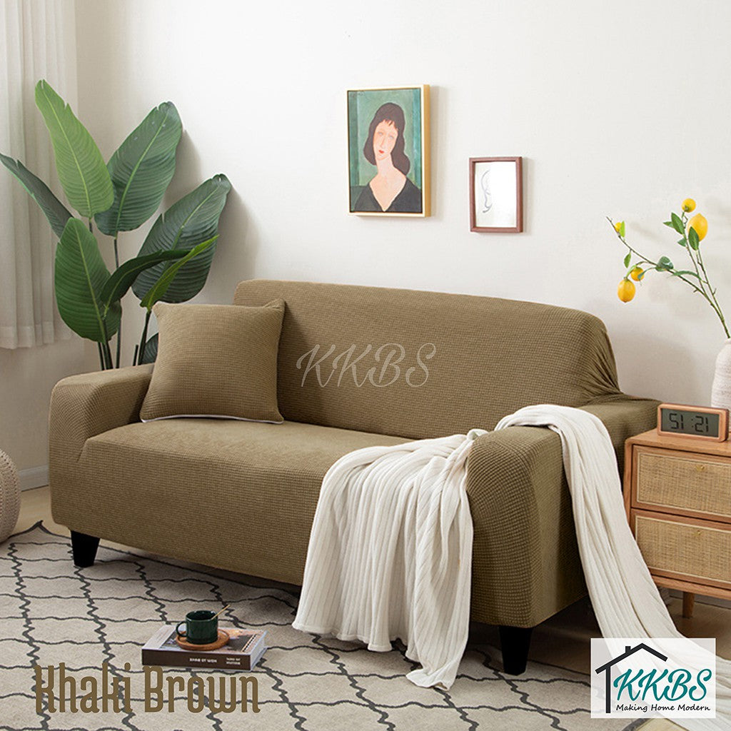 Pelindung Anti Skid Calar Sarung Sofa Kusyen Warna Pepejal