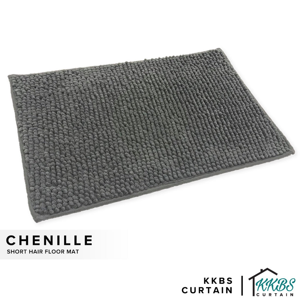 Alas Kaki Chenille Microfiber Warna Polos Bulu Pendek