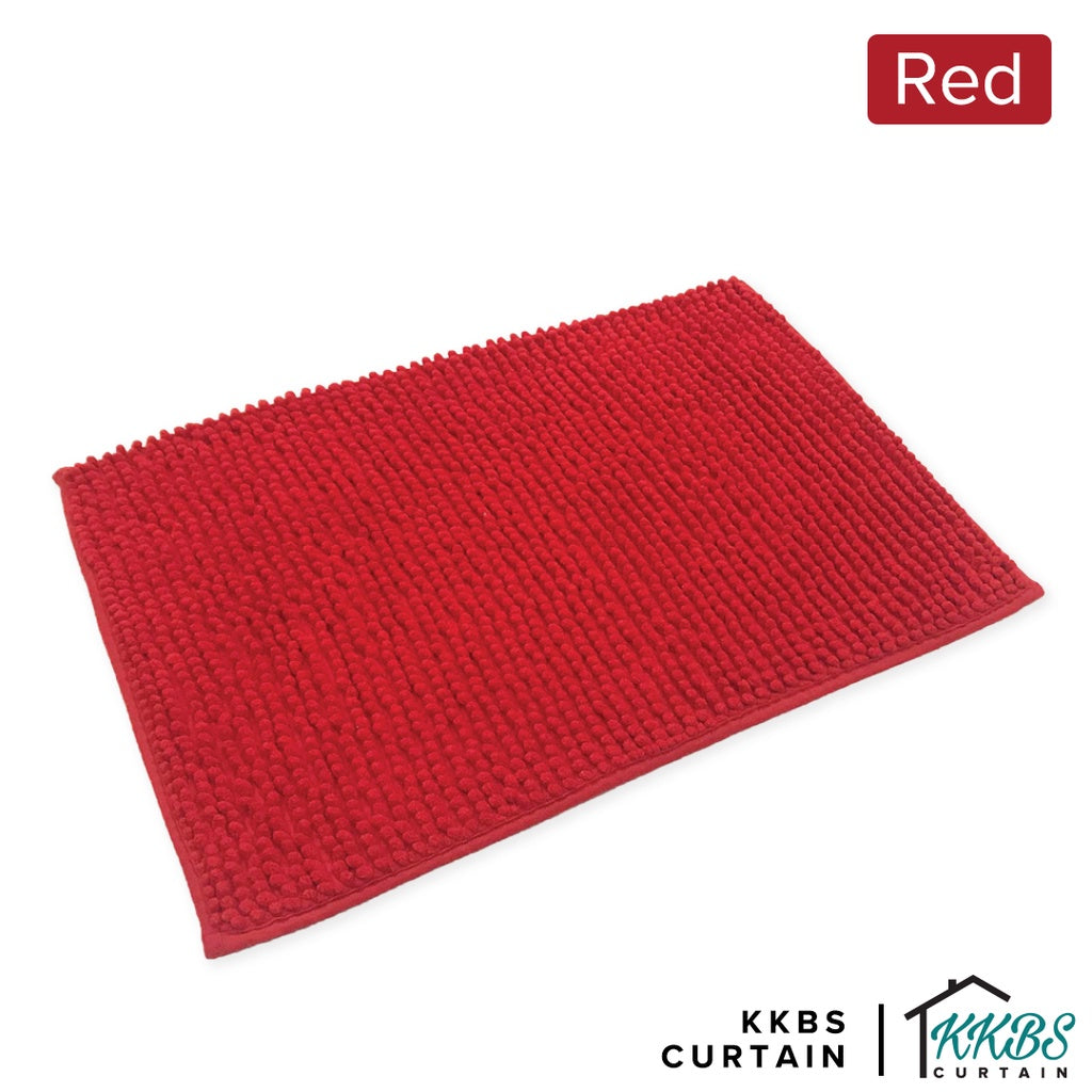 Alas Kaki Chenille Microfiber Warna Polos Bulu Pendek