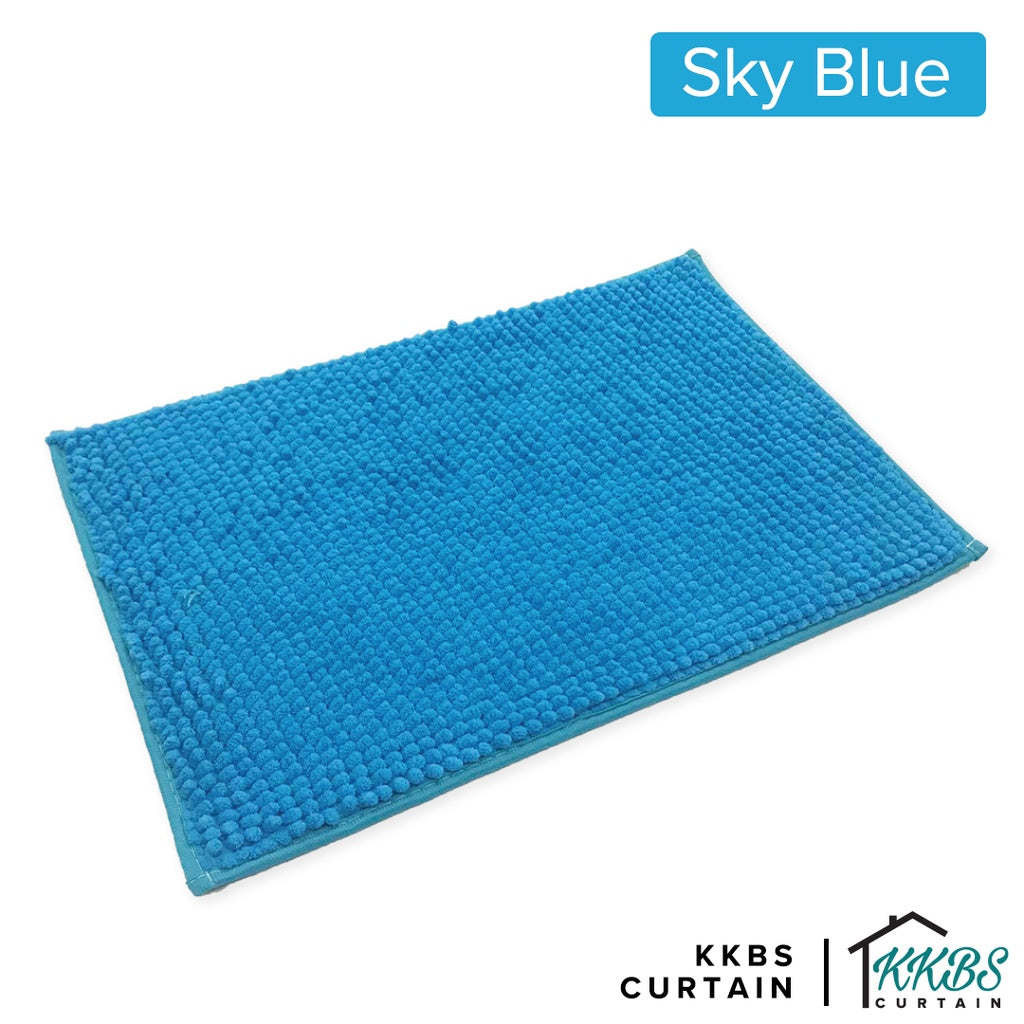 Alas Kaki Chenille Microfiber Warna Polos Bulu Pendek