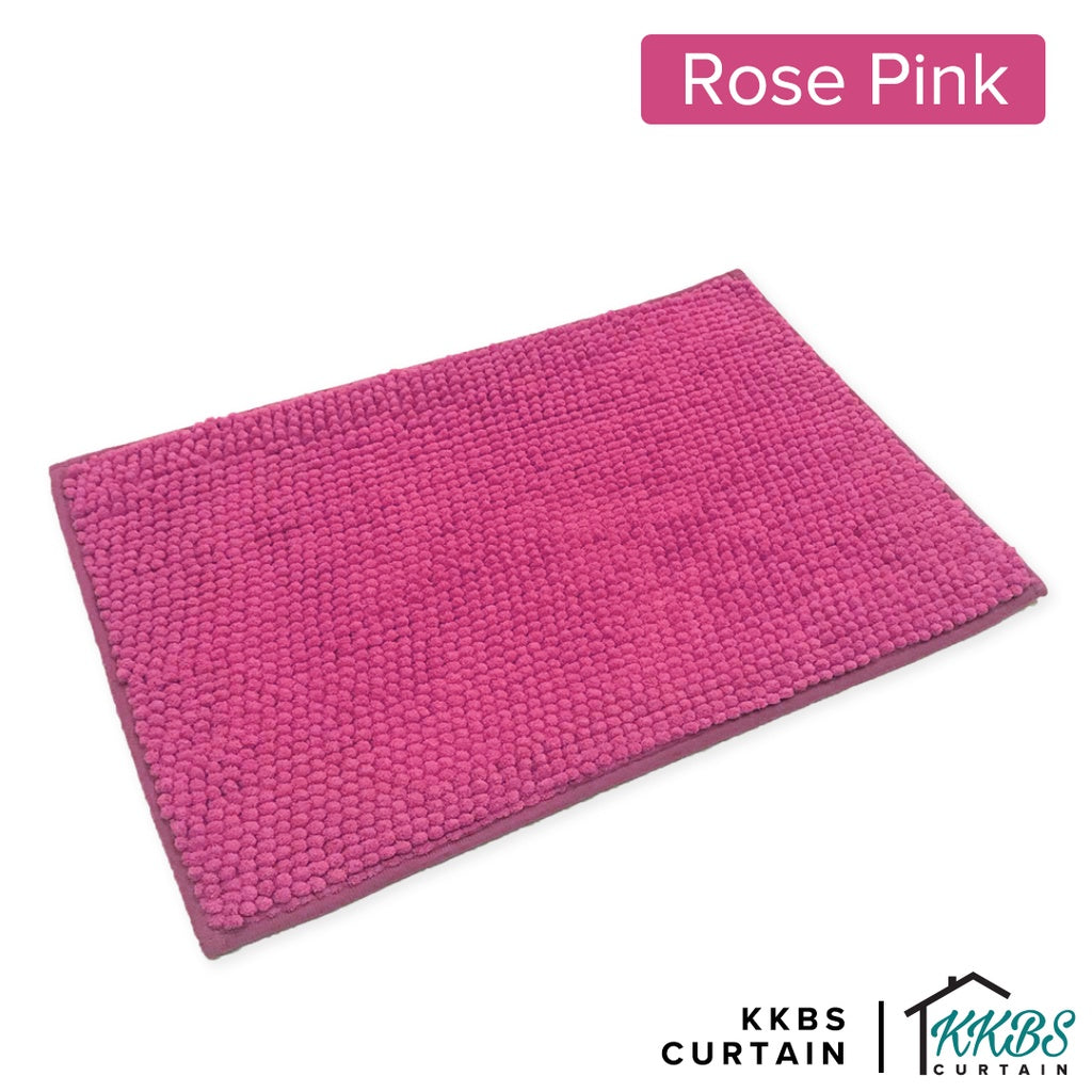 Alas Kaki Chenille Microfiber Warna Polos Bulu Pendek