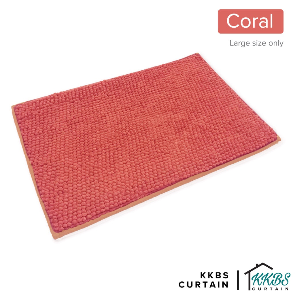 Alas Kaki Chenille Microfiber Warna Polos Bulu Pendek