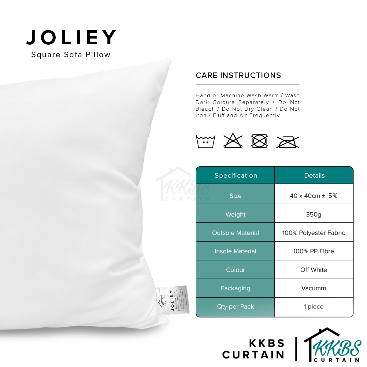 Joliey Bantal Sofa Empat Segi