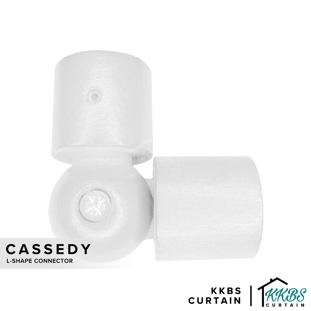 Cassedy Penyambung Rod Langsir Bentuk L Warna Putih