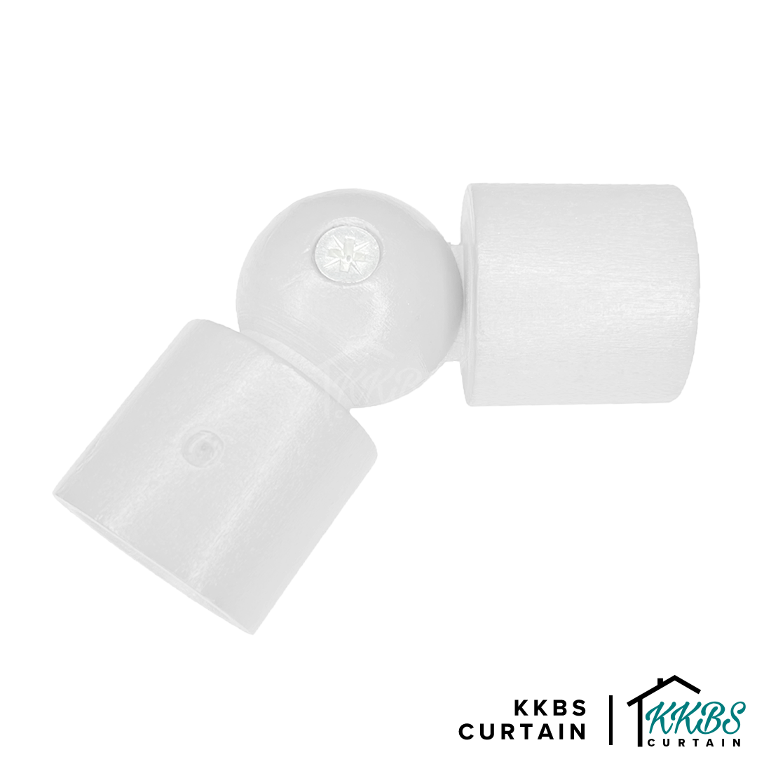 Cassedy Penyambung Rod Langsir Bentuk L Warna Putih