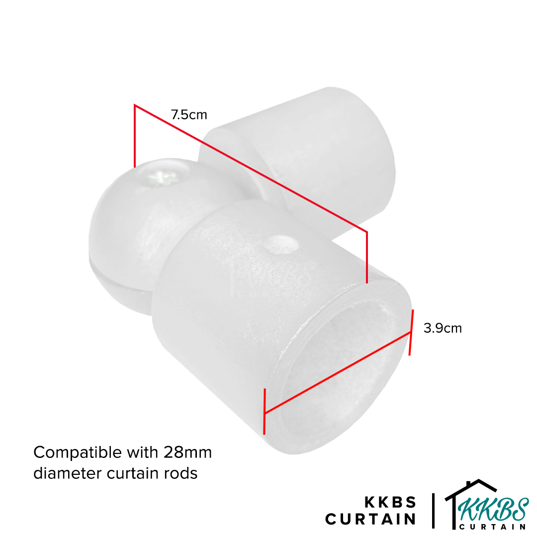 Cassedy Penyambung Rod Langsir Bentuk L Warna Putih