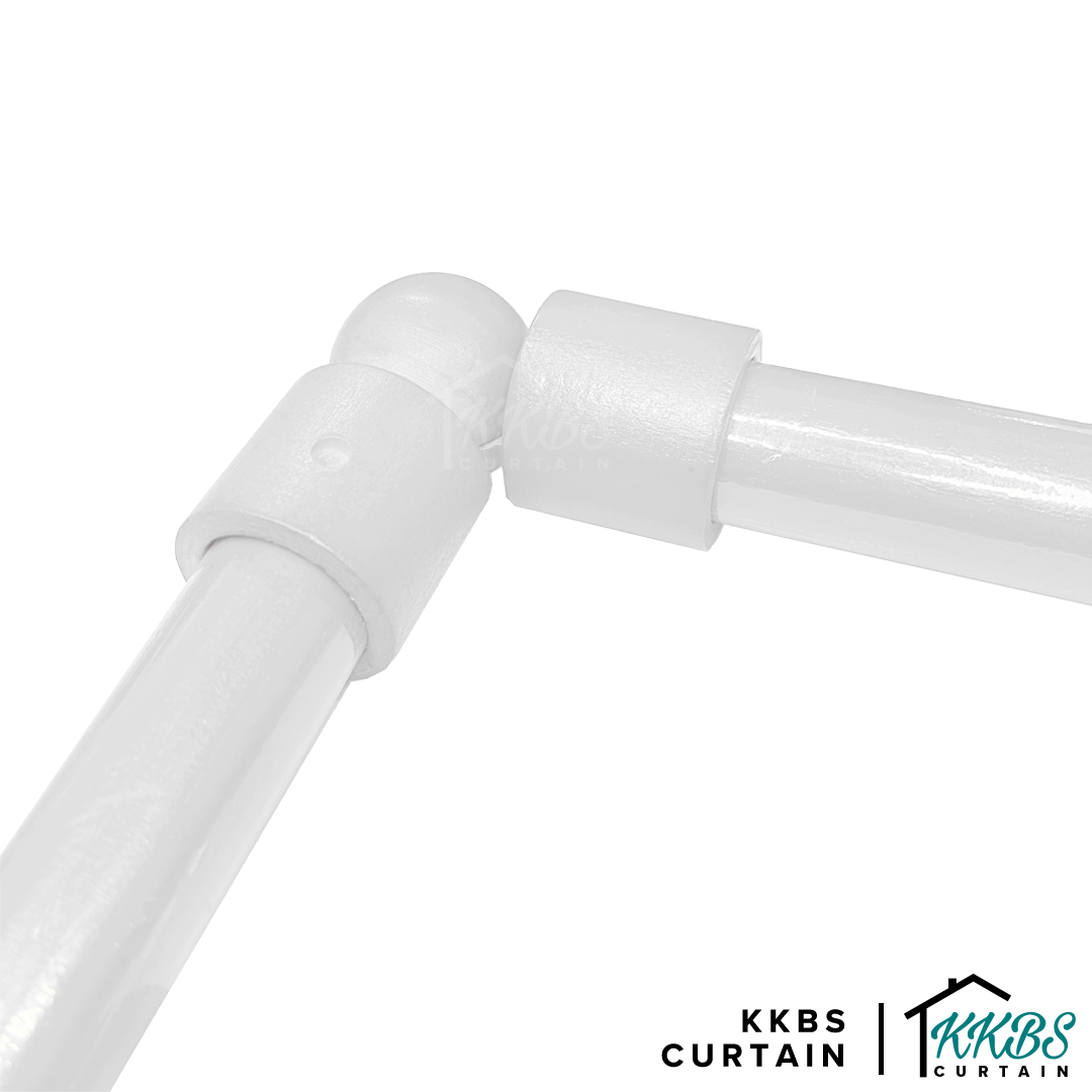 Cassedy Penyambung Rod Langsir Bentuk L Warna Putih