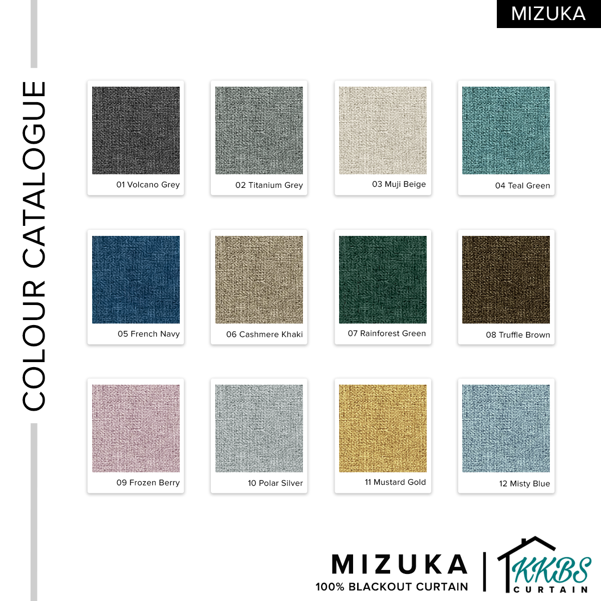Mizuka Langsir 100% Blackout Siap Jahit Lebar Standard