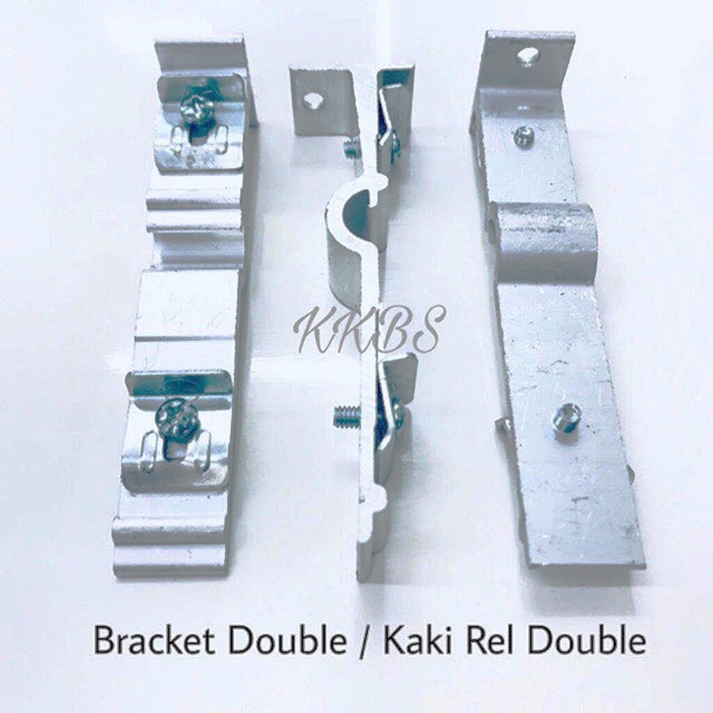 Rel Langsir Aluminium Traludy / Track Double Set Lengkap