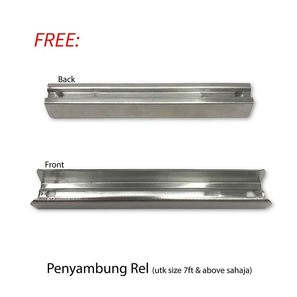 Rel Langsir Aluminium Traludy / Track Double Set Lengkap