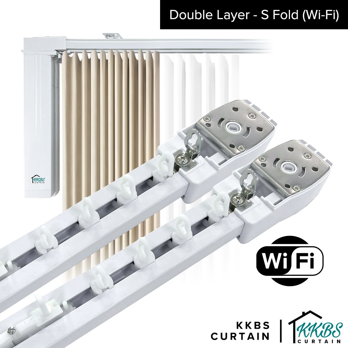 Smartony Wi-Fi / ZigBee Track Langsir Bermotor Set Lengkap