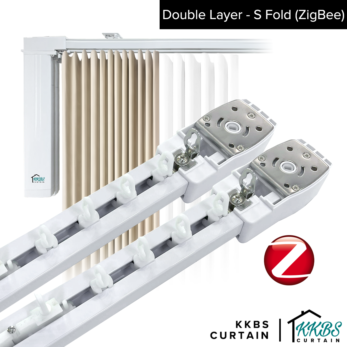 Smartony Wi-Fi / ZigBee Track Langsir Bermotor Set Lengkap