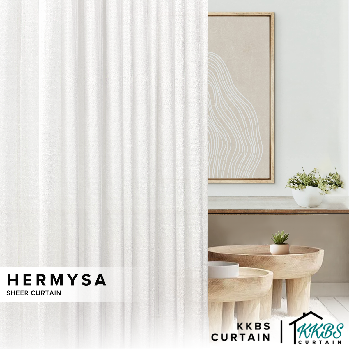 Hermysa Privacy Sheer Curtain Ready Made
