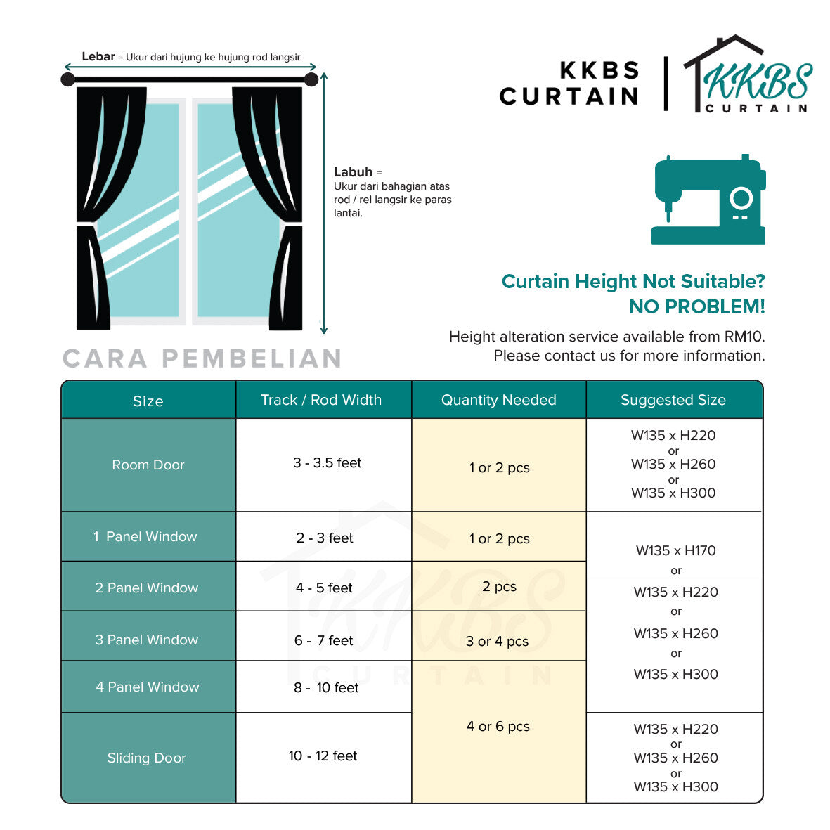 Rehana Langsir Blackout Tempahan