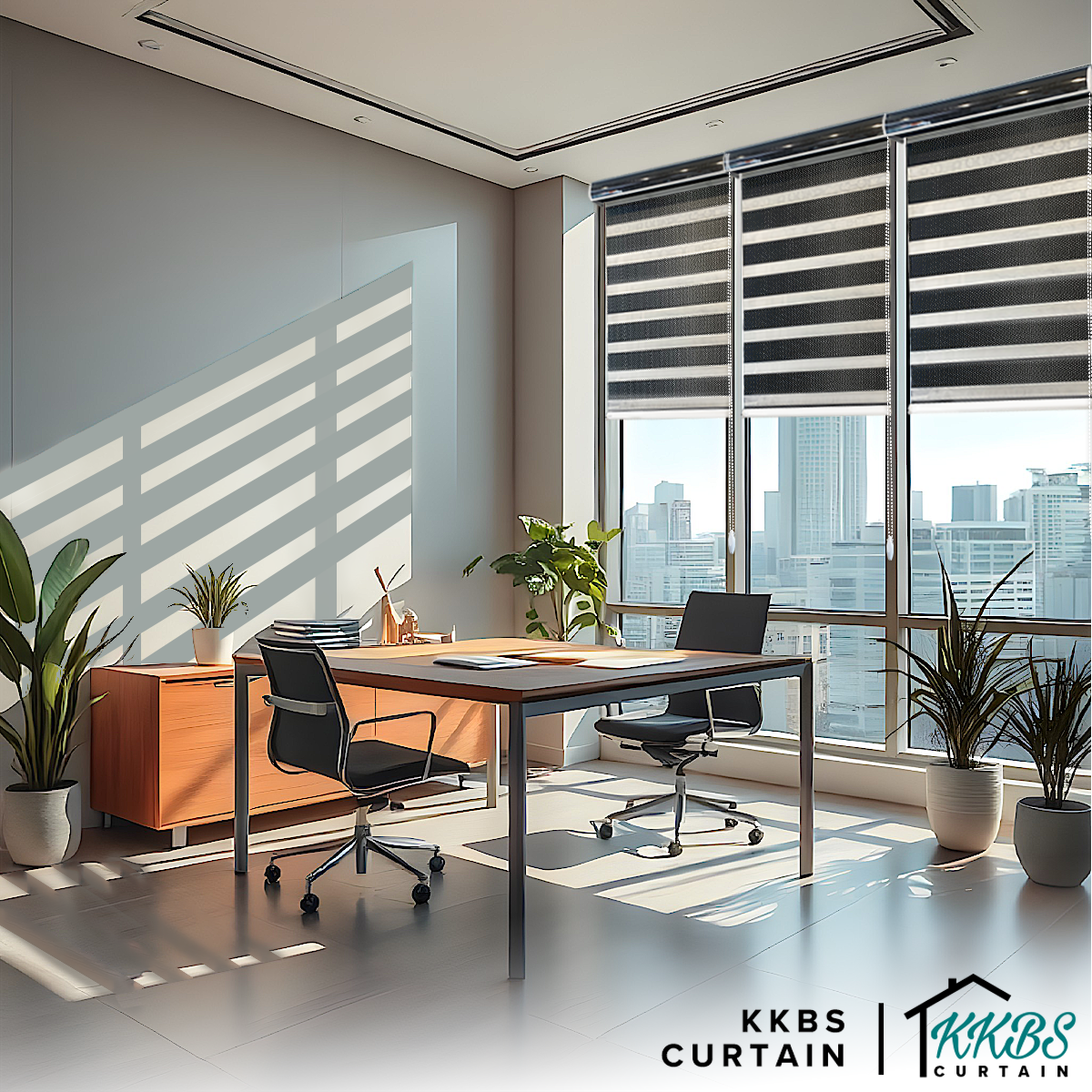 Santino 100% Blackout Zebra Blinds Dibuat Tersuai