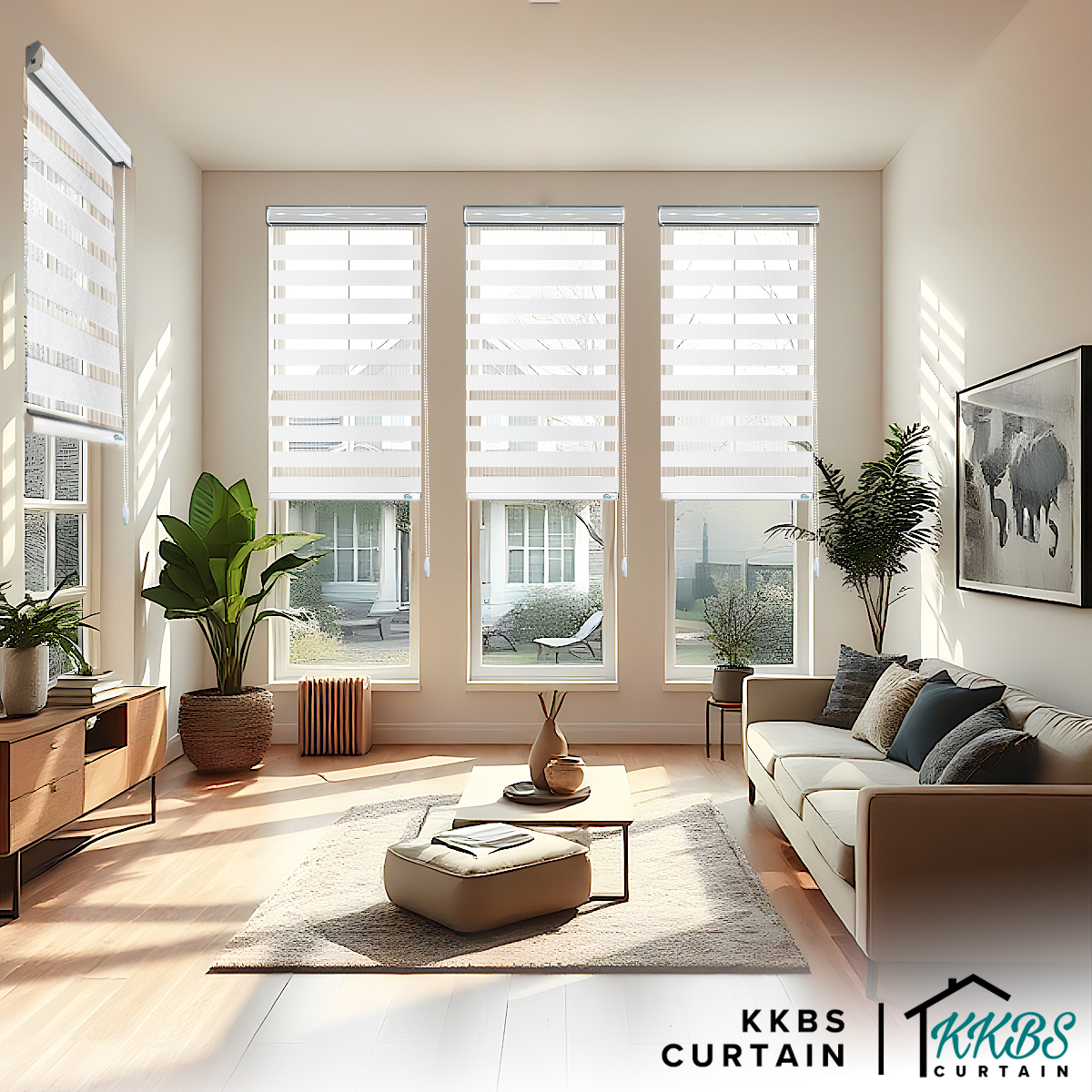 Santino 100% Blackout Zebra Blinds Dibuat Tersuai