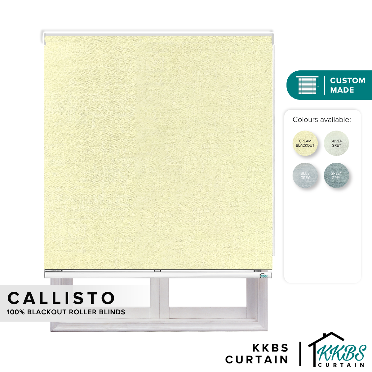Callisto 100% Tirai Roller Blackout Dibuat Tersuai