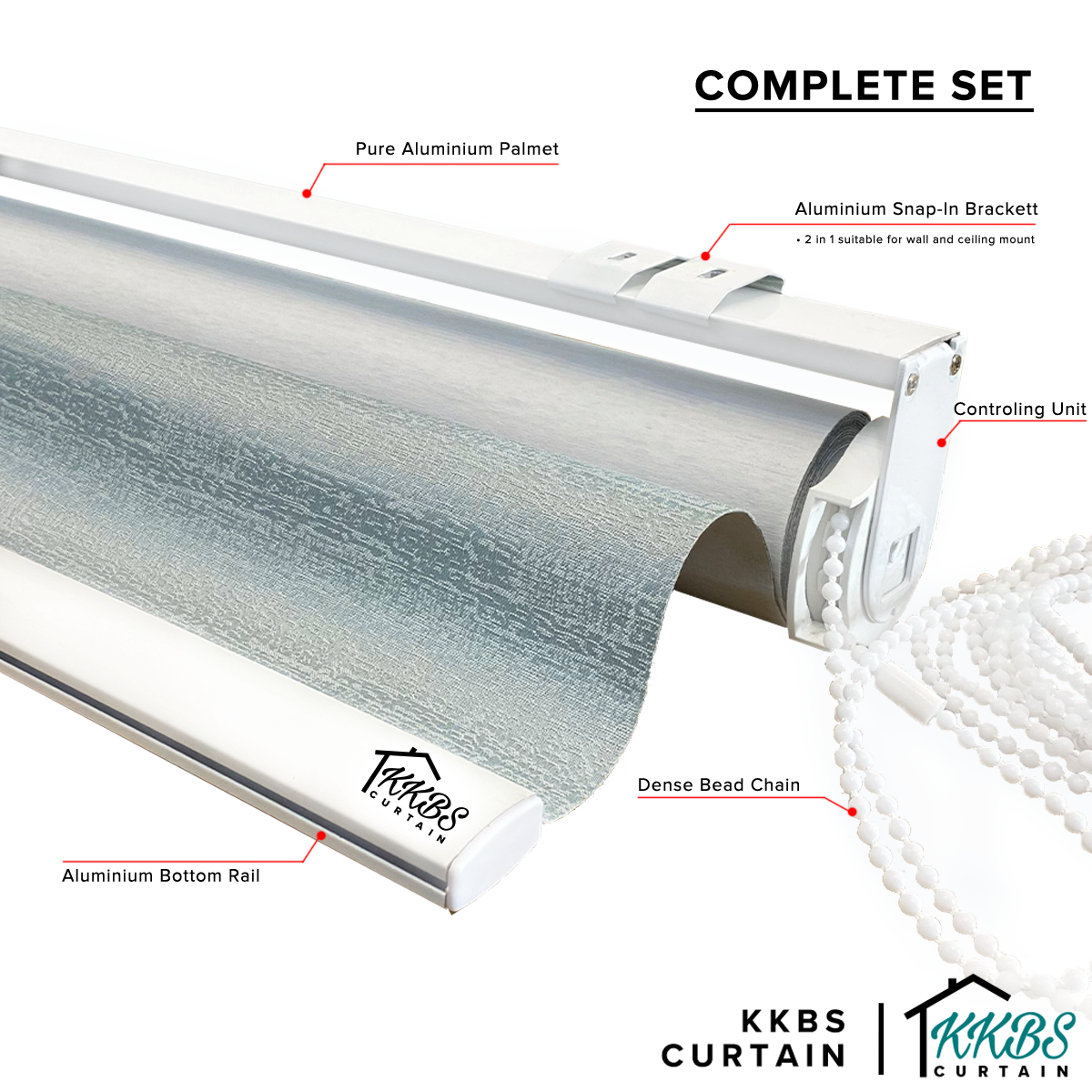 Callisto 100% Tirai Roller Blackout Dibuat Tersuai