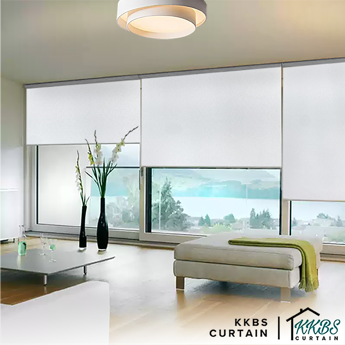 Amelio 100% Blackout Roller Blinds Dibuat Tersuai