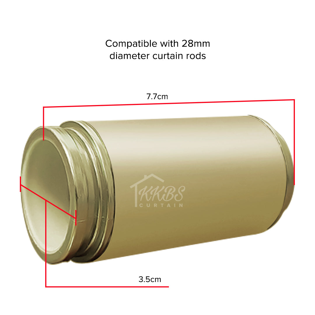 Morandy Curtain Rod End Cap Matte Light Gold Colour