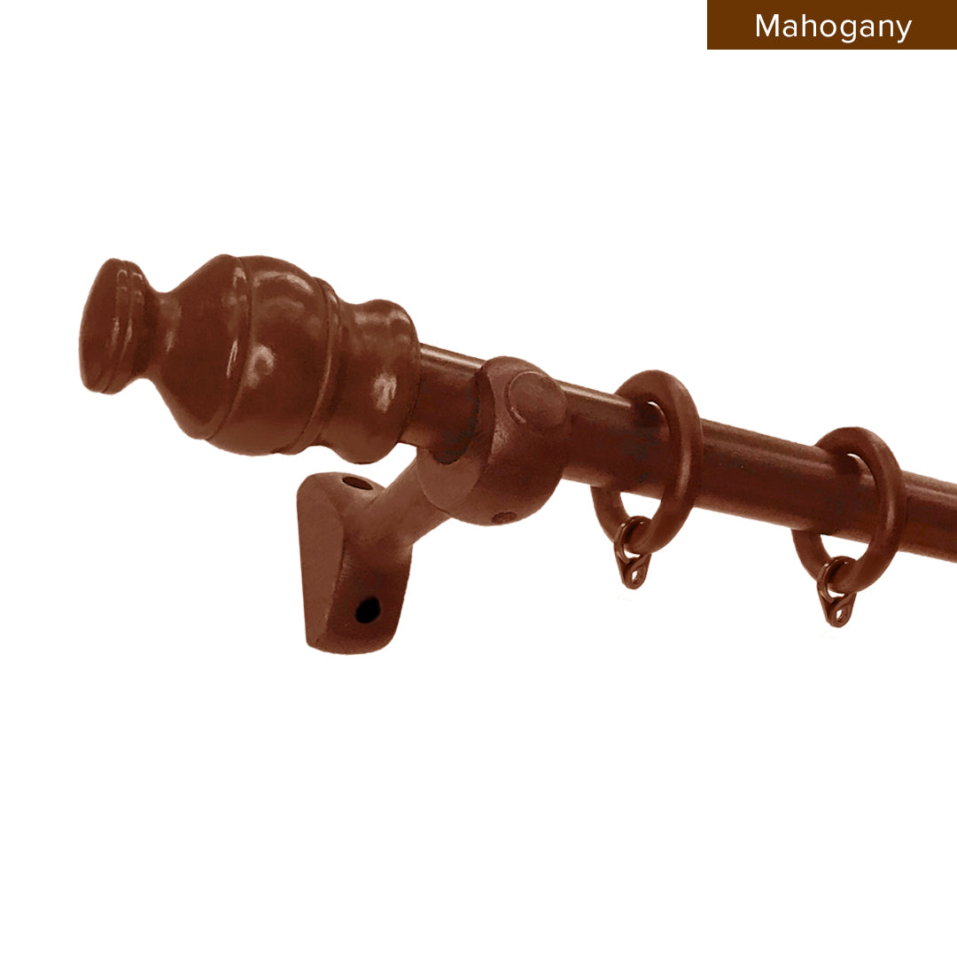 Cassedy Wooden Curtain Rod Single Complete Set
