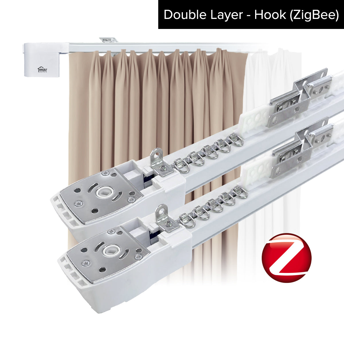 Smartony Motorised Curtain Track Wi-Fi / ZigBee Complete Set