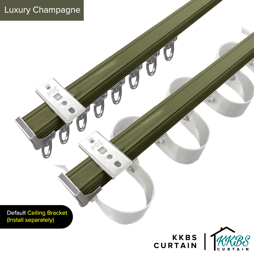 Verody Heavy Duty S Lipat / French Pleat Track Double Set Lengkap