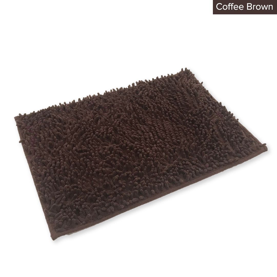Alas Kaki Chenille Microfiber Warna Polos Bulu Panjang