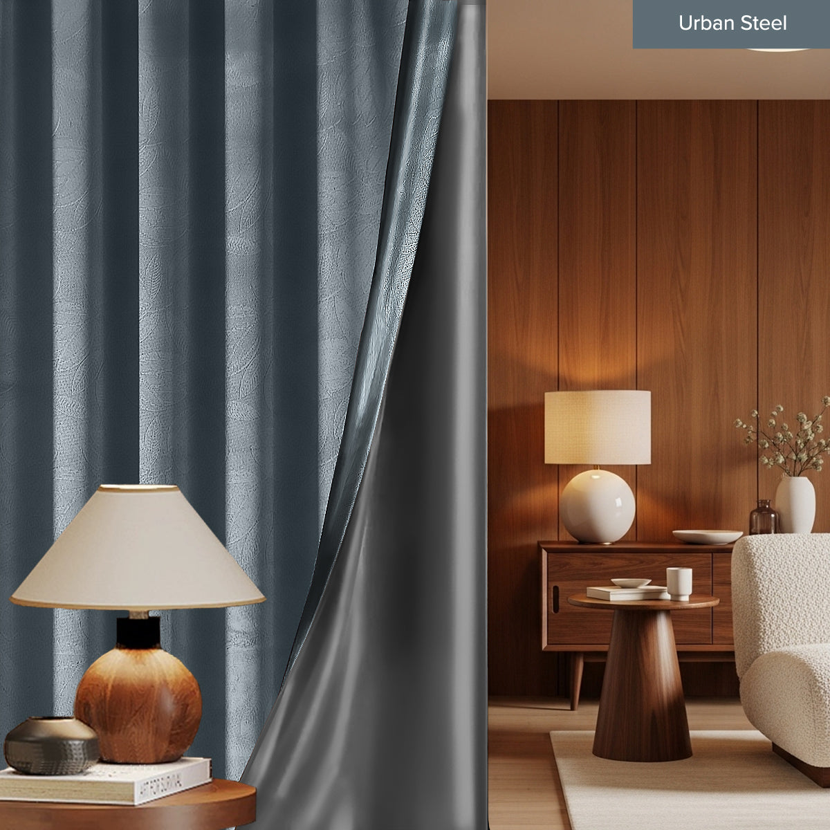 Miranda 90-98% Blackout Curtain Ready Made - Extra Width