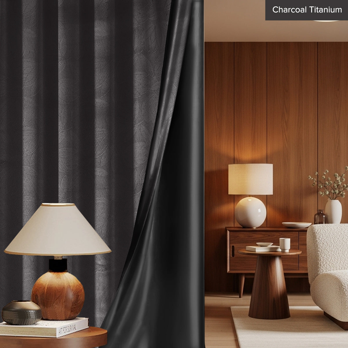 Miranda 90-98% Blackout Curtain Ready Made - Extra Width