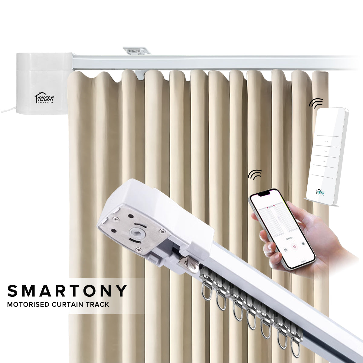 Smartony Motorised Curtain Track Wi-Fi / ZigBee Complete Set