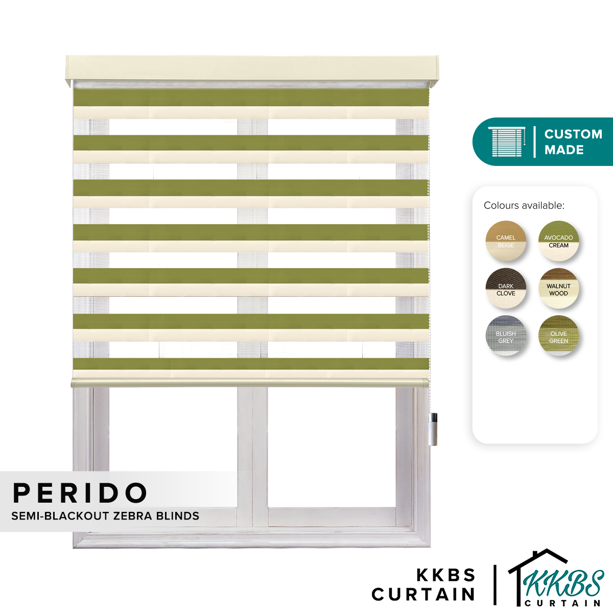 Perido Semi Blackout Zebra Blinds Custom Made