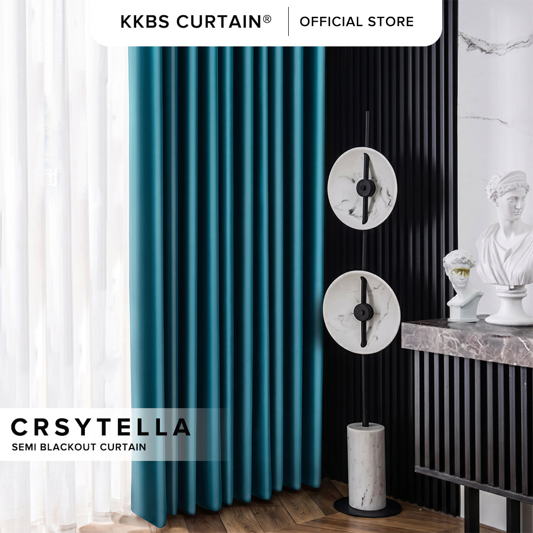 Crystella Langsir Semi Blackout Siap Jahit