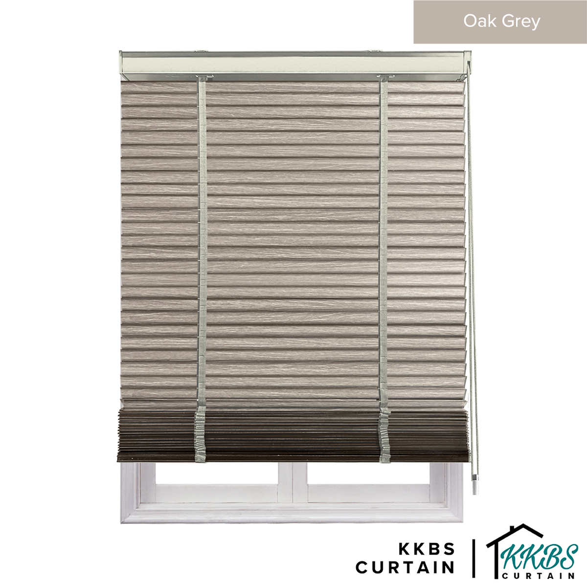 Bidai Kayu Umeko 50mm Dibuat Disesuaikan