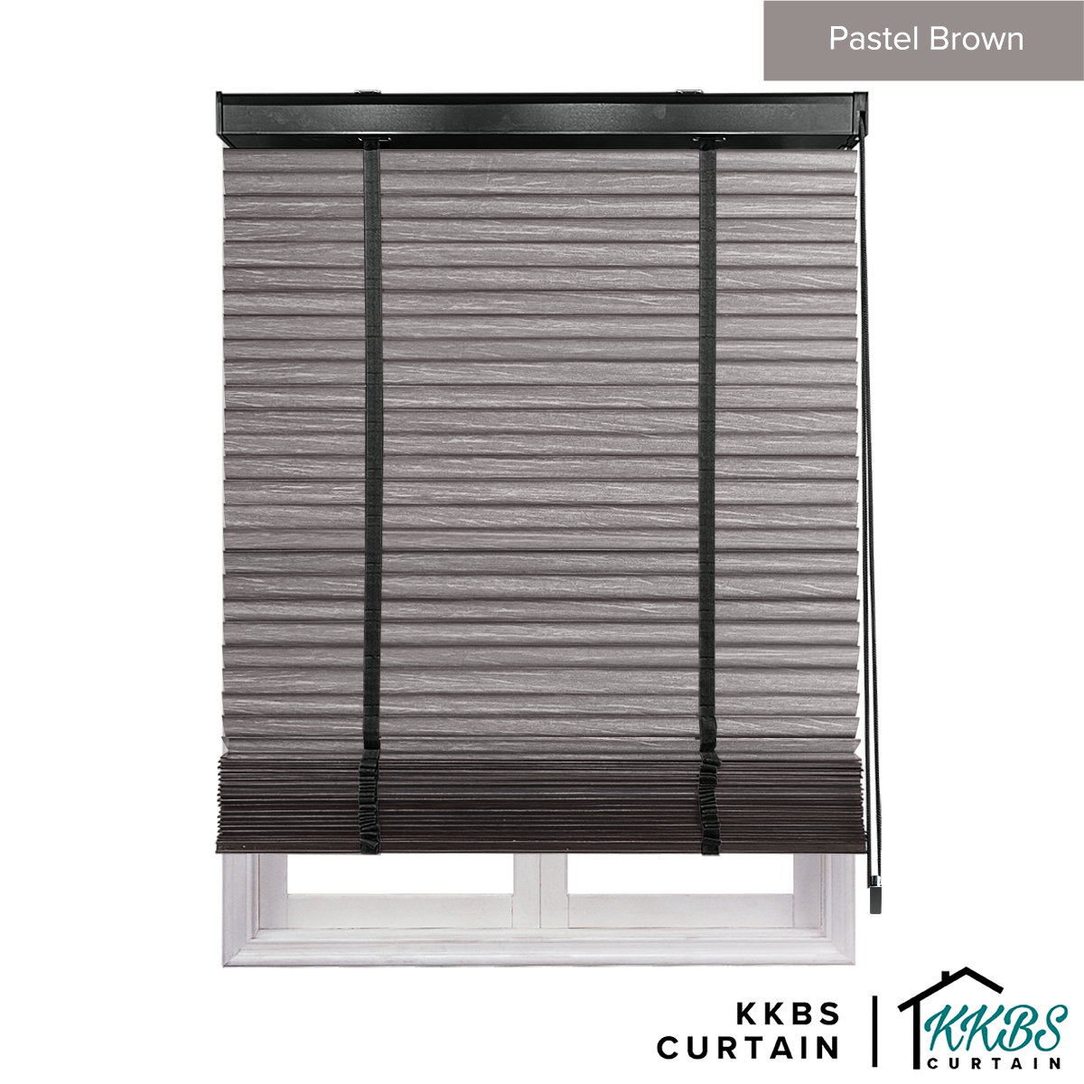 Bidai Kayu Umeko 50mm Dibuat Disesuaikan