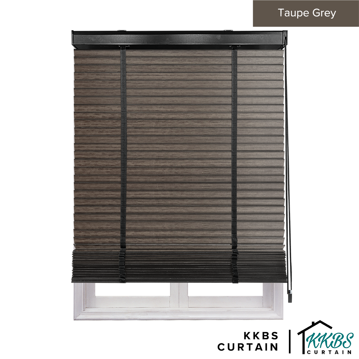 Bidai Kayu Umeko 50mm Dibuat Disesuaikan