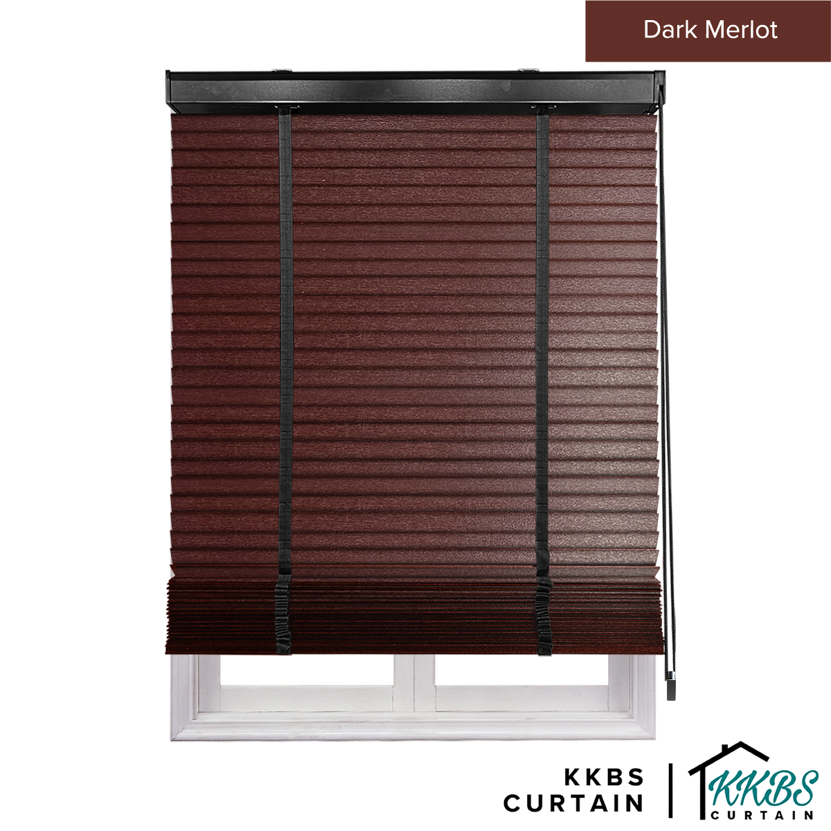 Bidai Kayu Umeko 50mm Dibuat Disesuaikan