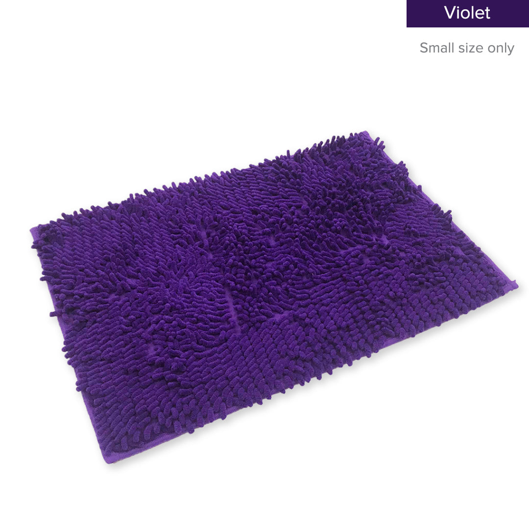Alas Kaki Chenille Microfiber Warna Polos Bulu Panjang