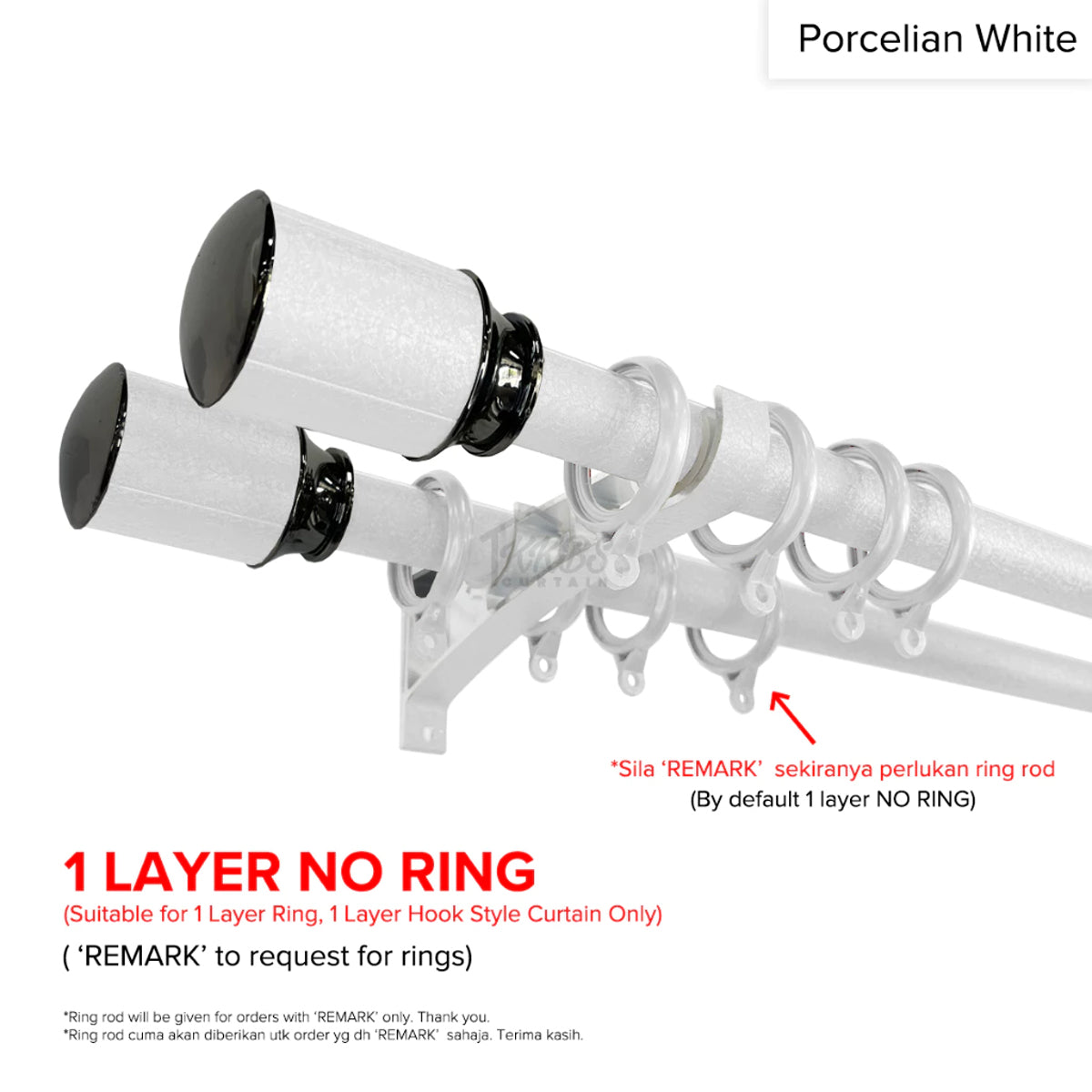 Luxstony Curtain Rod Double Complete Set