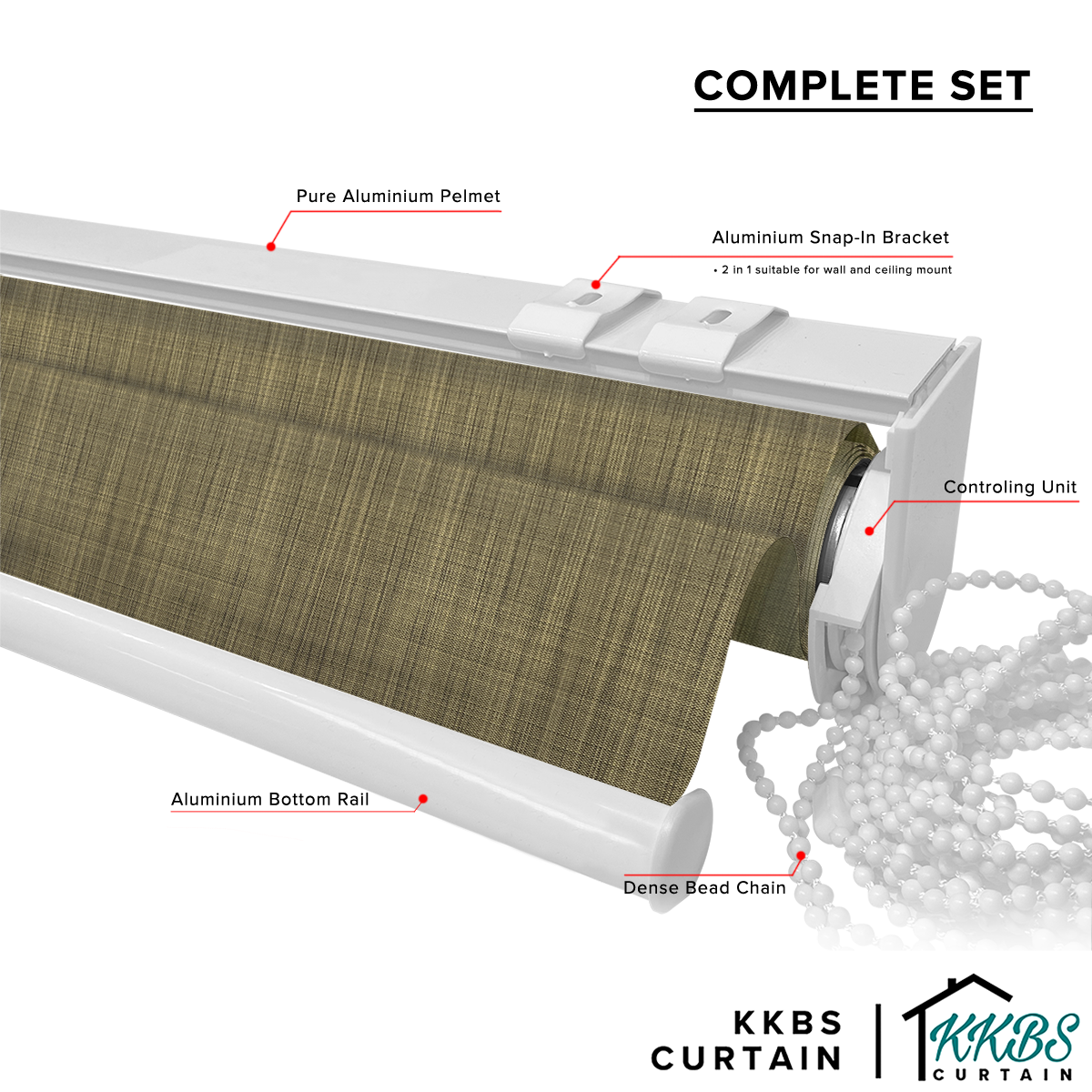 Tirai Gelek Rufino 100% Dibuat Tersuai