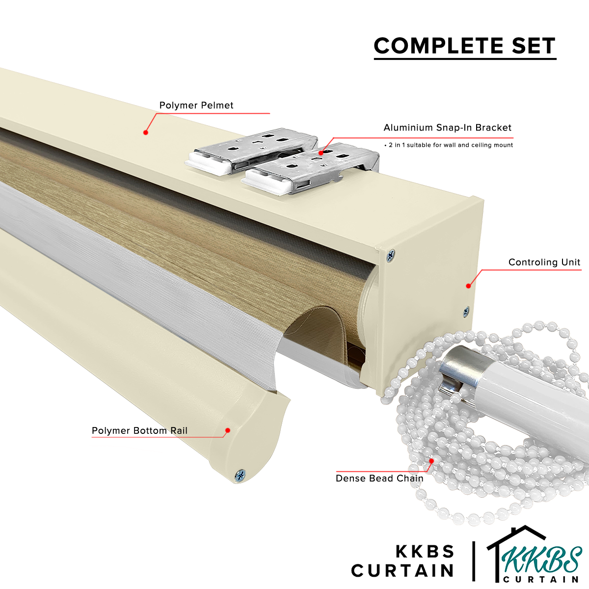 Tirai Zebra Semi Blackout Santiago Dibuat Tersuai