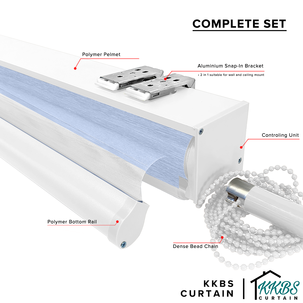 Carlito Blackout Zebra Blinds Dibuat Tersuai