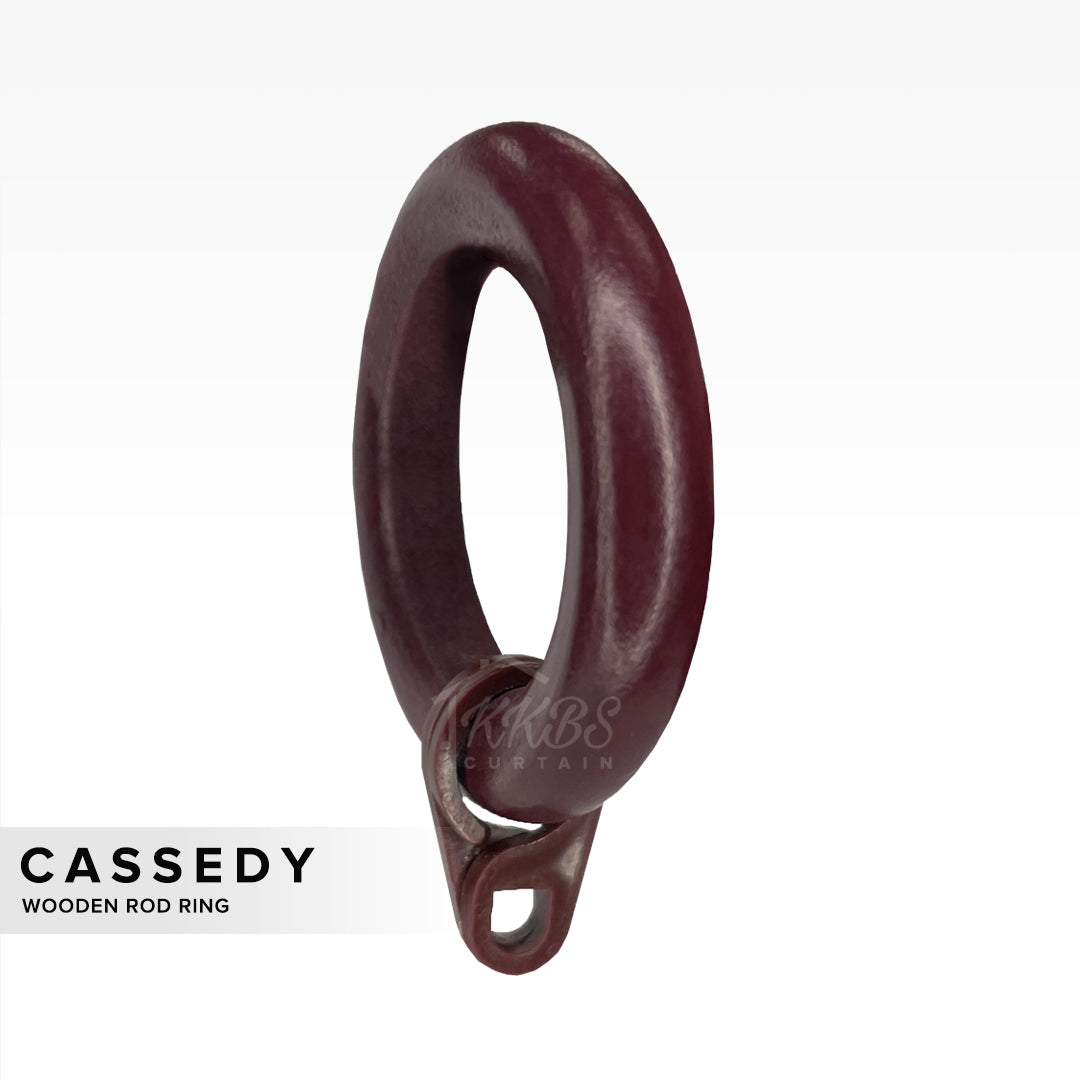 Cassedy Cincin Batang Langsir Berkayu Warna Merlot Gelap