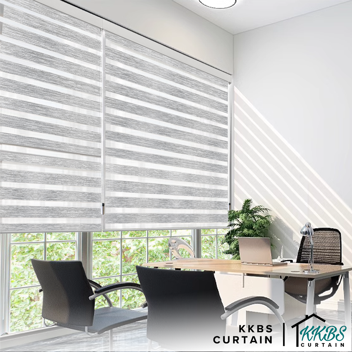 Tirai Zebra Semi Blackout Santiago Dibuat Tersuai