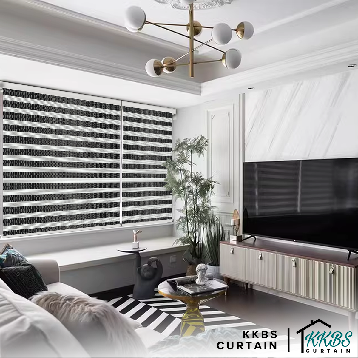 Kimiko Semi Blackout Zebra Blinds Dibuat Tersuai