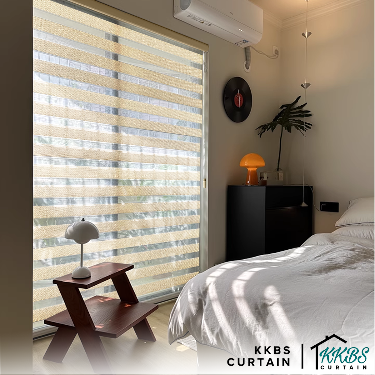 Tirai Zebra Semi Blackout Benito Dibuat Tersuai