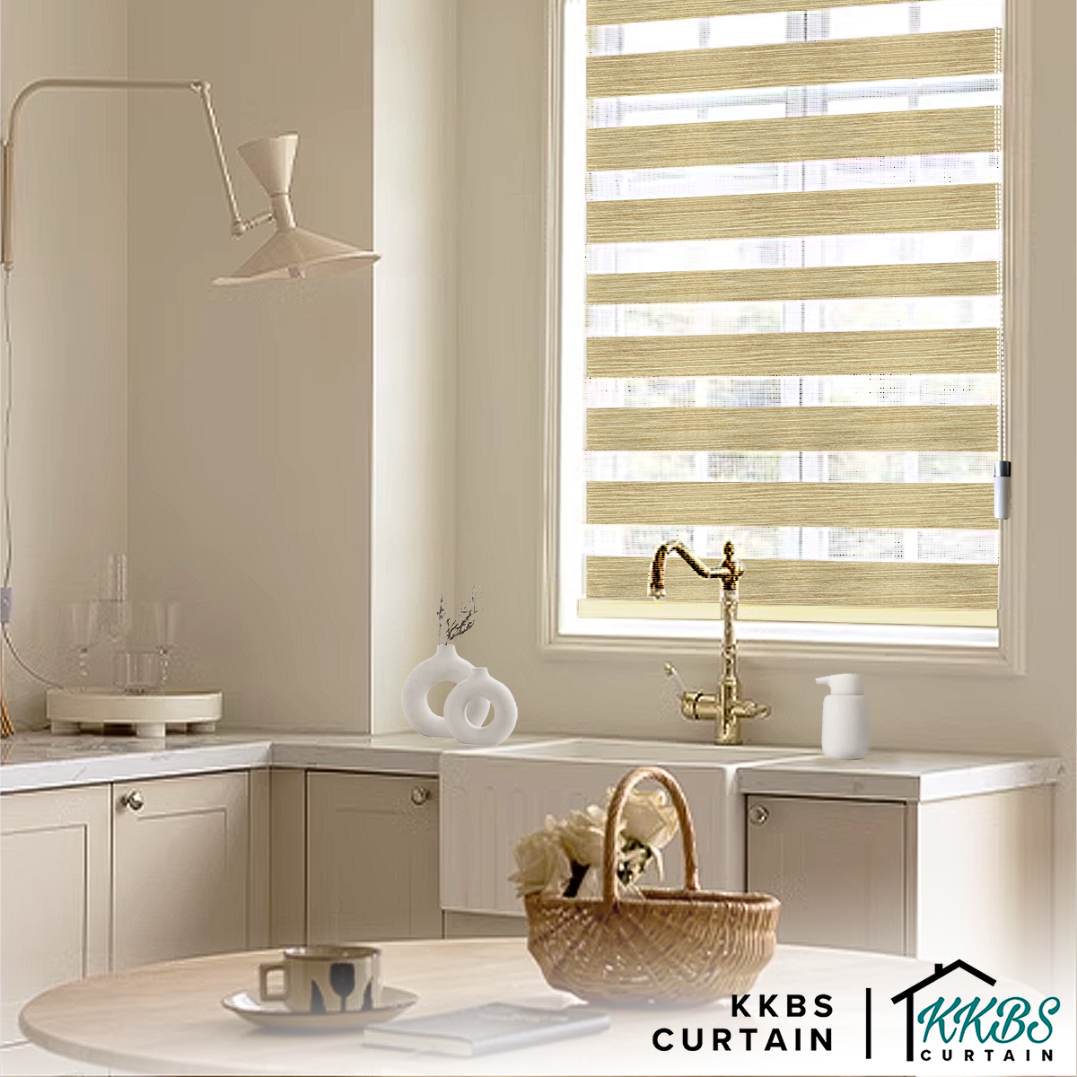 Emiko Semi Blackout Zebra Blinds Dibuat Tersuai