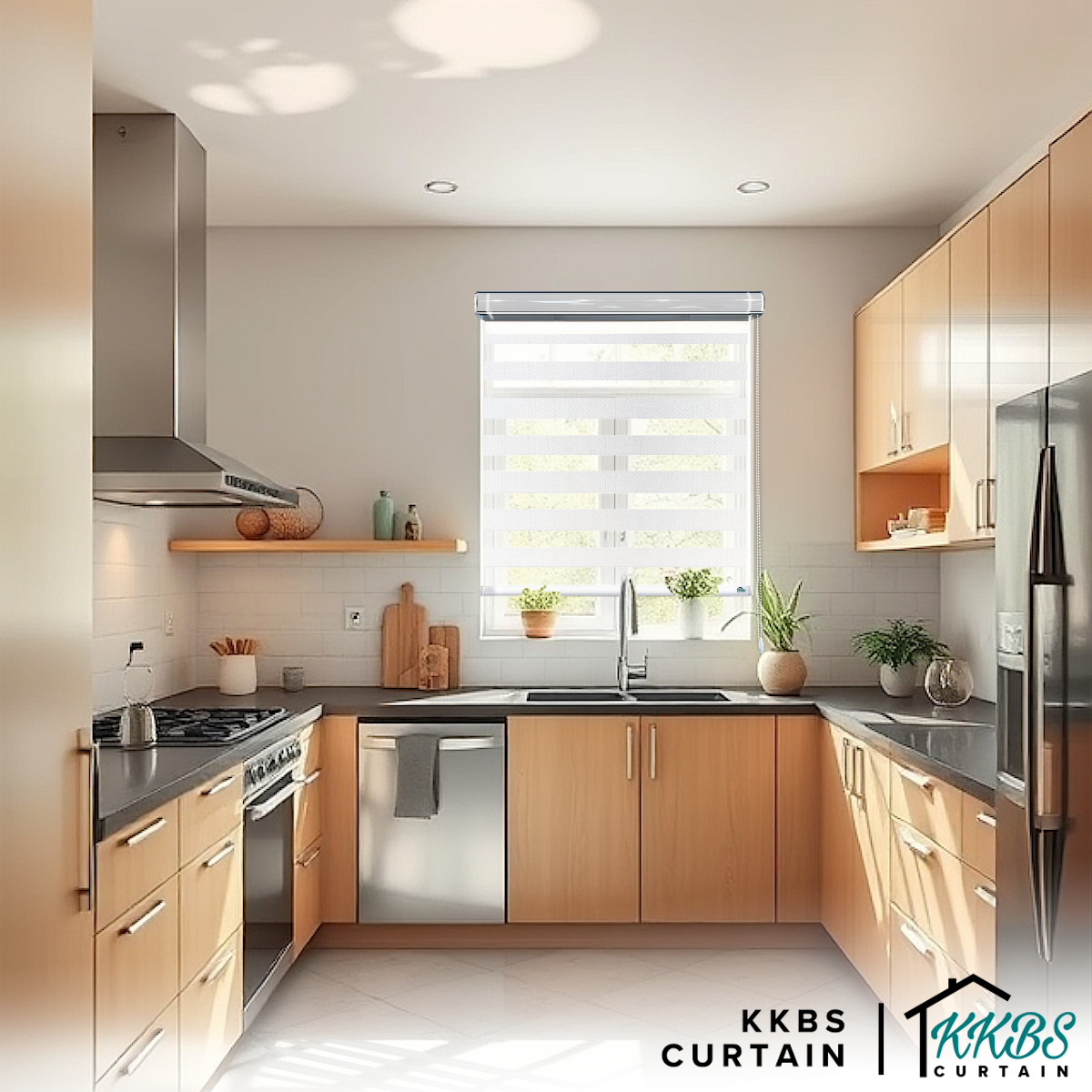 Santino 100% Blackout Zebra Blinds Dibuat Tersuai