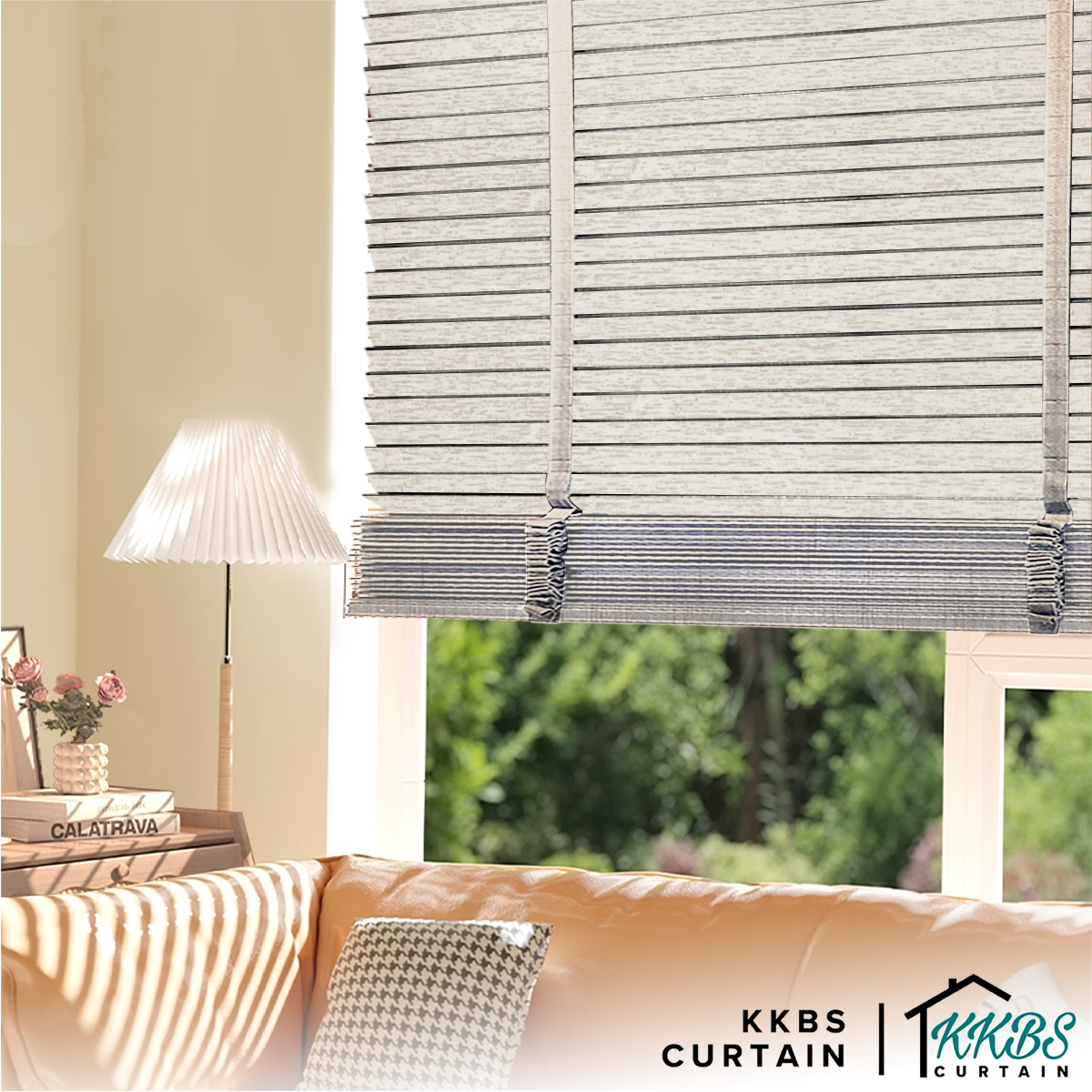 Bidai Kayu Calixto 50mm Dibuat Tersuai